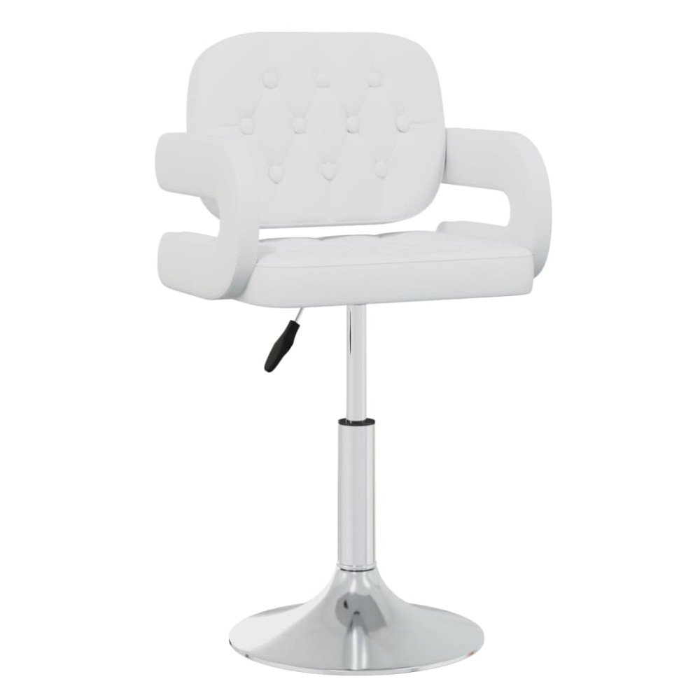 vidaXL Scaune de masă pivotante, 4 buc., alb, piele ecologică