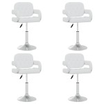 vidaXL Scaune de masă pivotante, 4 buc., alb, piele ecologică vidaXL Scaune de masă pivotante, 4 buc., alb, piele ecologică