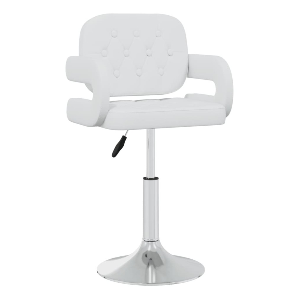 vidaXL Scaune de bucătărie pivotante, 6 buc., alb, piele ecologică