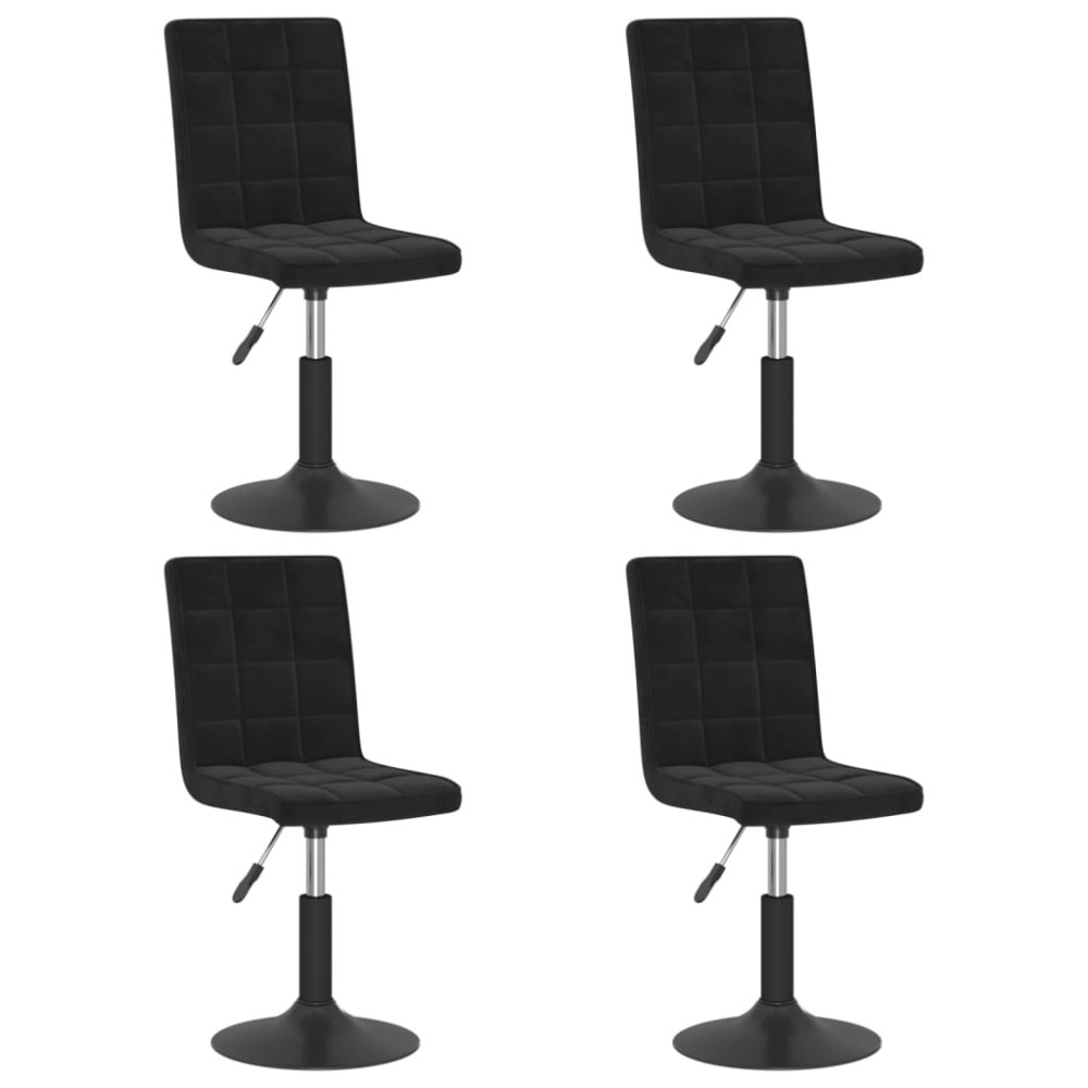 vidaXL Scaune de masă pivotante, 4 buc., negru, catifea