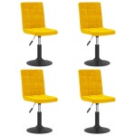 vidaXL Scaune de bucătărie pivotante 4 buc. catifea galben muștar