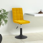 vidaXL Scaune de bucătărie pivotante 4 buc. catifea galben muștar