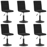 vidaXL Scaune de sufragerie pivotante 6 buc, negru, catifea vidaXL Scaune de sufragerie pivotante 6 buc, negru, catifea