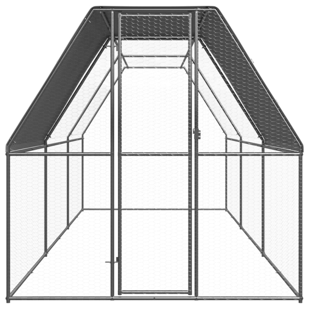 vidaXL Coteț de exterior pentru păsări, 2x6x2 m, oțel zincat