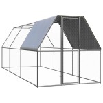 vidaXL Coteț de exterior pentru păsări, 2x6x2 m, oțel zincat vidaXL Coteț de exterior pentru păsări, 2x6x2 m, oțel zincat