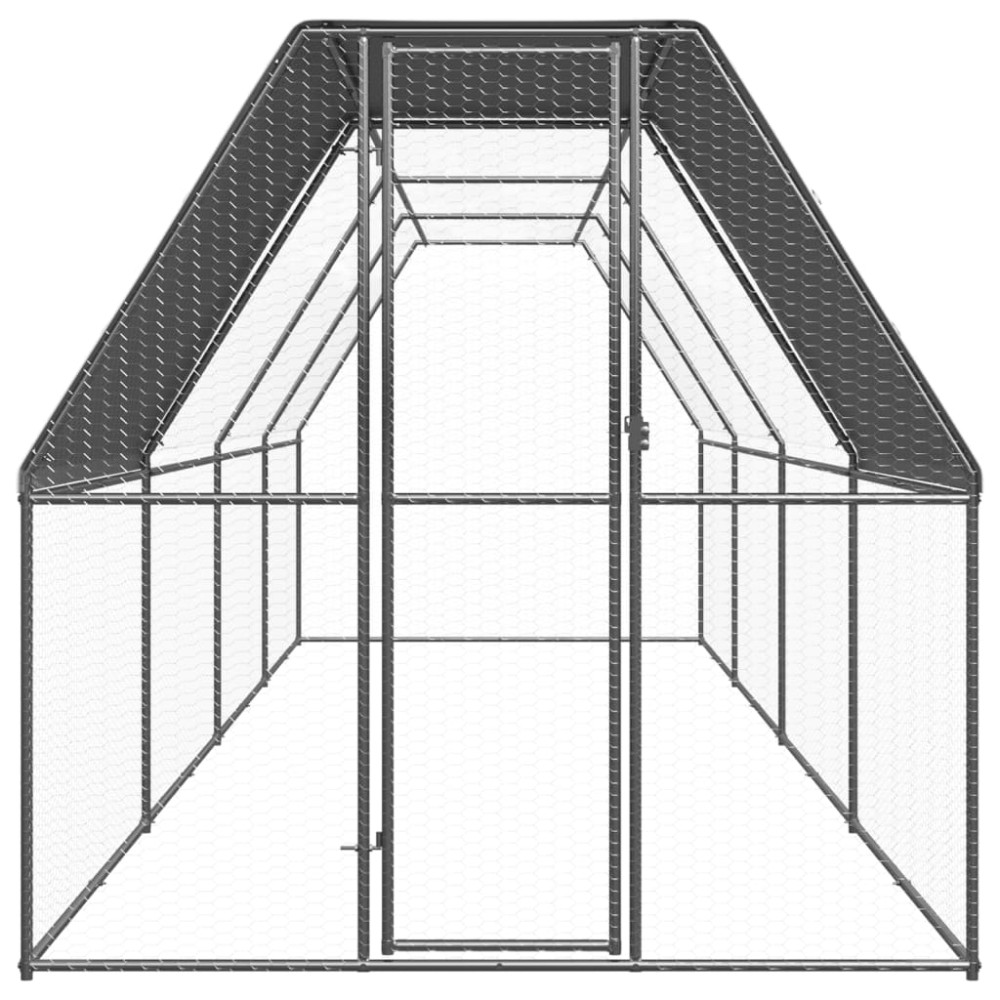 vidaXL Coteț de exterior pentru păsări, 2x8x2 m, oțel zincat