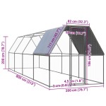 vidaXL Coteț de exterior pentru păsări, 2x8x2 m, oțel zincat vidaXL Coteț de exterior pentru păsări, 2x8x2 m, oțel zincat
