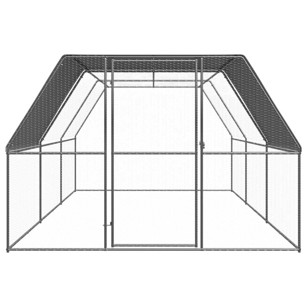 vidaXL Coteț de păsări pentru exterior, 3x6x2 m, oțel zincat