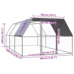 vidaXL Coteț de păsări pentru exterior, 3x6x2 m, oțel zincat vidaXL Coteț de păsări pentru exterior, 3x6x2 m, oțel zincat