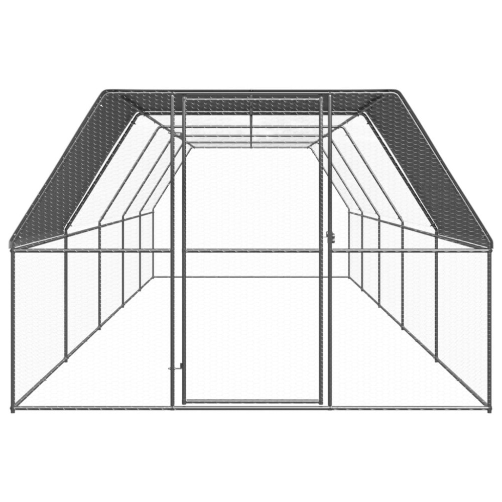 vidaXL Coteț de păsări pentru exterior, 3x10x2 m, oțel zincat