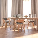 vidaXL Scaune de bucătărie, 4 buc., gri deschis, lemn curbat și textil