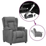 vidaXL Fotoliu cu ridicare, gri deschis, textil vidaXL Fotoliu cu ridicare, gri deschis, textil