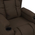 vidaXL Fotoliu cu ridicare, maro închis, material textil vidaXL Fotoliu cu ridicare, maro închis, material textil