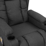 vidaXL Fotoliu de masaj cu ridicare, gri închis, textil vidaXL Fotoliu de masaj cu ridicare, gri închis, textil