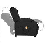 vidaXL Fotoliu de masaj cu ridicare, negru, material textil vidaXL Fotoliu de masaj cu ridicare, negru, material textil