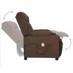 vidaXL Fotoliu de masaj cu ridicare, maro, material textil vidaXL Fotoliu de masaj cu ridicare, maro, material textil