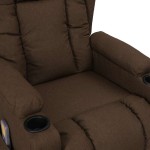 vidaXL Fotoliu de masaj cu ridicare, maro, material textil vidaXL Fotoliu de masaj cu ridicare, maro, material textil