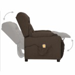 vidaXL Fotoliu de masaj cu ridicare, maro închis, material textil vidaXL Fotoliu de masaj cu ridicare, maro închis, material textil