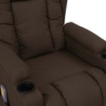 vidaXL Fotoliu de masaj cu ridicare, maro închis, material textil vidaXL Fotoliu de masaj cu ridicare, maro închis, material textil