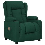 vidaXL Fotoliu de masaj cu ridicare, verde închis, material textil vidaXL Fotoliu de masaj cu ridicare, verde închis, material textil