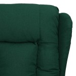 vidaXL Fotoliu de masaj cu ridicare, verde închis, material textil vidaXL Fotoliu de masaj cu ridicare, verde închis, material textil