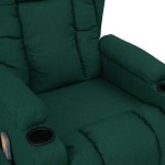 vidaXL Fotoliu de masaj cu ridicare, verde închis, material textil vidaXL Fotoliu de masaj cu ridicare, verde închis, material textil