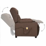 vidaXL Fotoliu de masaj cu ridicare, gri taupe, material textil vidaXL Fotoliu de masaj cu ridicare, gri taupe, material textil