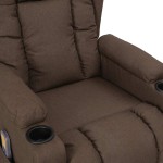 vidaXL Fotoliu de masaj cu ridicare, gri taupe, material textil vidaXL Fotoliu de masaj cu ridicare, gri taupe, material textil
