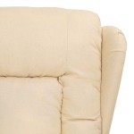 vidaXL Fotoliu de masaj cu ridicare, crem, material textil vidaXL Fotoliu de masaj cu ridicare, crem, material textil