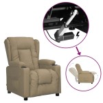 vidaXL Fotoliu cu ridicare pe verticală, cappuccino, piele ecologică vidaXL Fotoliu cu ridicare pe verticală, cappuccino, piele ecologică