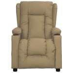 vidaXL Fotoliu cu ridicare pe verticală, cappuccino, piele ecologică vidaXL Fotoliu cu ridicare pe verticală, cappuccino, piele ecologică