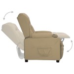 vidaXL Fotoliu cu ridicare pe verticală, cappuccino, piele ecologică vidaXL Fotoliu cu ridicare pe verticală, cappuccino, piele ecologică