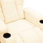 vidaXL Fotoliu cu ridicare, crem, piele ecologică vidaXL Fotoliu cu ridicare, crem, piele ecologică