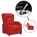 vidaXL Fotoliu cu ridicare pe verticală, roșu vin, piele ecologică vidaXL Fotoliu cu ridicare pe verticală, roșu vin, piele ecologică