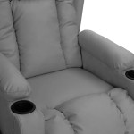 vidaXL Fotoliu de masaj cu ridicare, gri, piele ecologică vidaXL Fotoliu de masaj cu ridicare, gri, piele ecologică