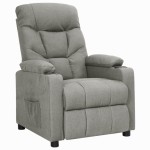 vidaXL Fotoliu cu ridicare, gri deschis, textil vidaXL Fotoliu cu ridicare, gri deschis, textil