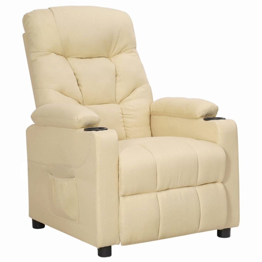 vidaXL Fotoliu cu ridicare, crem, material textil