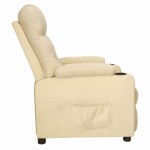 vidaXL Fotoliu cu ridicare, crem, material textil vidaXL Fotoliu cu ridicare, crem, material textil