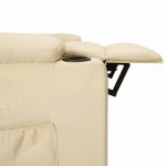 vidaXL Fotoliu cu ridicare, crem, material textil vidaXL Fotoliu cu ridicare, crem, material textil
