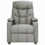 vidaXL Fotoliu de masaj rabatabil cu ridicare, gri deschis, textil vidaXL Fotoliu de masaj rabatabil cu ridicare, gri deschis, textil