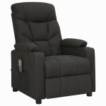 vidaXL Fotoliu de masaj cu ridicare, negru, material textil vidaXL Fotoliu de masaj cu ridicare, negru, material textil