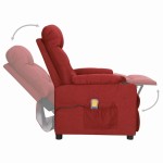 vidaXL Fotoliu de masaj cu ridicare, roșu vin, material textil vidaXL Fotoliu de masaj cu ridicare, roșu vin, material textil