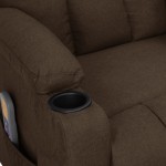 vidaXL Fotoliu de masaj cu ridicare, maro închis, material textil vidaXL Fotoliu de masaj cu ridicare, maro închis, material textil