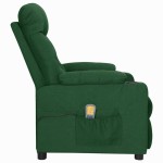 vidaXL Fotoliu de masaj cu ridicare, verde închis, material textil vidaXL Fotoliu de masaj cu ridicare, verde închis, material textil