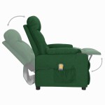 vidaXL Fotoliu de masaj cu ridicare, verde închis, material textil vidaXL Fotoliu de masaj cu ridicare, verde închis, material textil