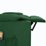 vidaXL Fotoliu de masaj cu ridicare, verde închis, material textil vidaXL Fotoliu de masaj cu ridicare, verde închis, material textil