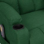 vidaXL Fotoliu de masaj cu ridicare, verde închis, material textil vidaXL Fotoliu de masaj cu ridicare, verde închis, material textil