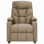 vidaXL Fotoliu de masaj cu ridicare, gri taupe, material textil vidaXL Fotoliu de masaj cu ridicare, gri taupe, material textil