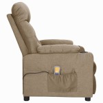 vidaXL Fotoliu de masaj cu ridicare, gri taupe, material textil vidaXL Fotoliu de masaj cu ridicare, gri taupe, material textil
