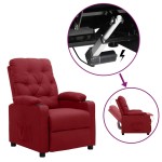 vidaXL Fotoliu cu ridicare, roșu vin, material textil vidaXL Fotoliu cu ridicare, roșu vin, material textil